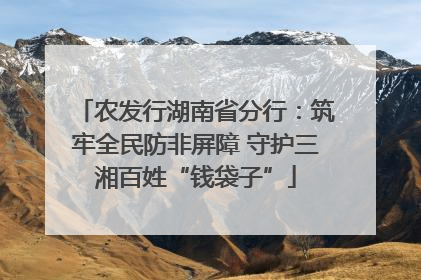 农发行湖南省分行：筑牢全民防非屏障 守护三湘百姓“钱袋子”