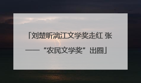 刘楚昕漓江文学奖走红 张一一“农民文学奖”出圈