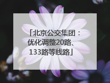 北京公交集团：优化调整20路、133路等线路