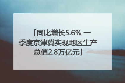 同比增长5.6% 一季度京津冀实现地区生产总值2.8万亿元