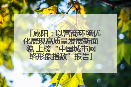 咸阳：以营商环境优化展现高质量发展新面貌 上榜“中国城市网络形象指数”报告