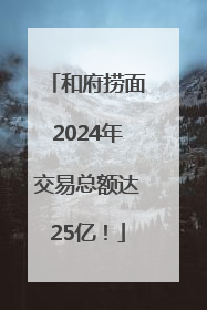 和府捞面2024年交易总额达25亿！