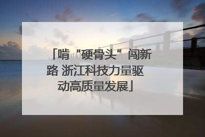啃“硬骨头”闯新路 浙江科技力量驱动高质量发展