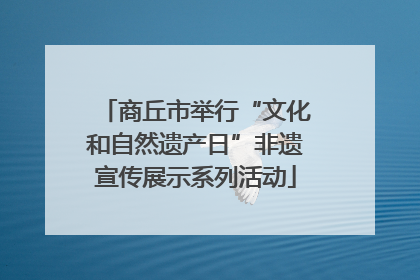 商丘市举行“文化和自然遗产日”非遗宣传展示系列活动