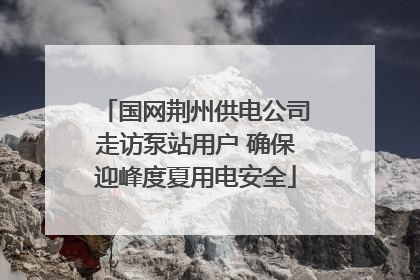 国网荆州供电公司走访泵站用户 确保迎峰度夏用电安全