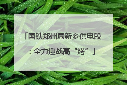 国铁郑州局新乡供电段：全力迎战高“烤”