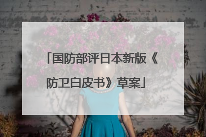国防部评日本新版《防卫白皮书》草案