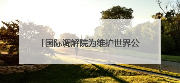 国际调解院为维护世界公平正义提供新的公共产品