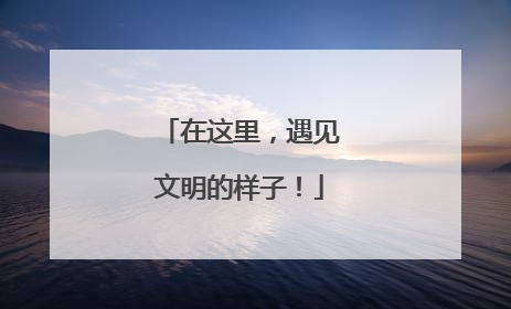 在这里，遇见文明的样子！