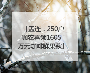 孟连：250户咖农喜领1605万元咖啡鲜果款