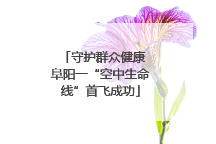 守护群众健康 阜阳一“空中生命线”首飞成功