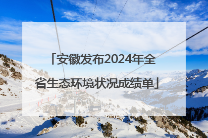 安徽发布2024年全省生态环境状况成绩单