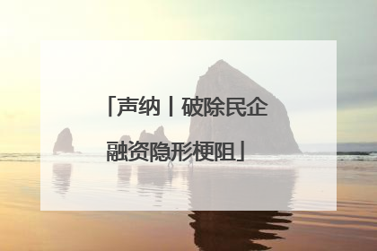 声纳丨破除民企融资隐形梗阻