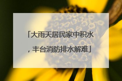 大雨天居民家中积水，丰台消防排水解难