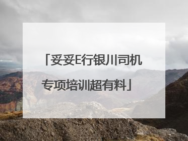 妥妥E行银川司机专项培训超有料