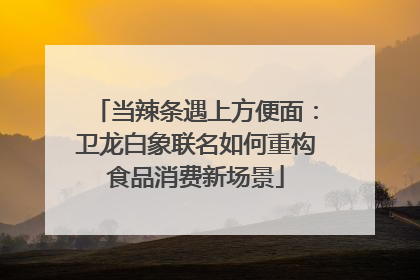 当辣条遇上方便面：卫龙白象联名如何重构食品消费新场景