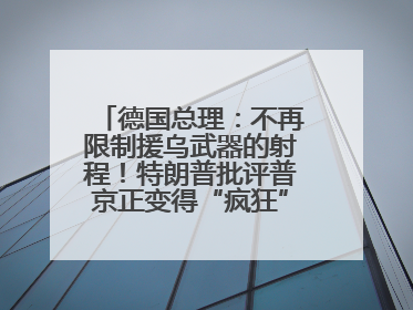 德国总理：不再限制援乌武器的射程！特朗普批评普京正变得“疯狂”，俄方最新回应