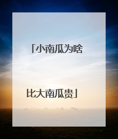 小南瓜为啥比大南瓜贵