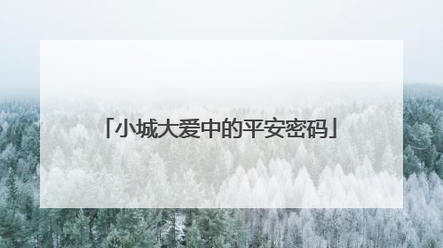 小城大爱中的平安密码