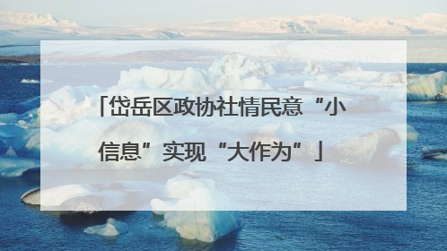 岱岳区政协社情民意“小信息”实现“大作为”