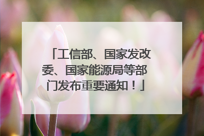 工信部、国家发改委、国家能源局等部门发布重要通知！