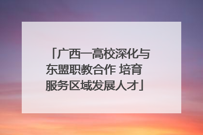 广西一高校深化与东盟职教合作 培育服务区域发展人才