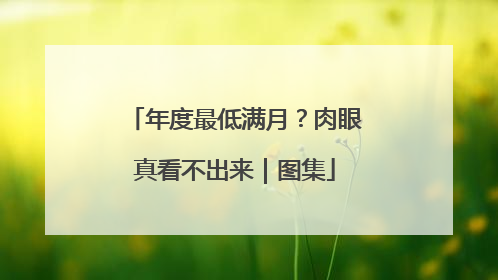 年度最低满月？肉眼真看不出来｜图集