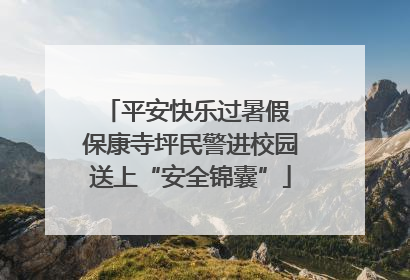 平安快乐过暑假 保康寺坪民警进校园送上“安全锦囊”