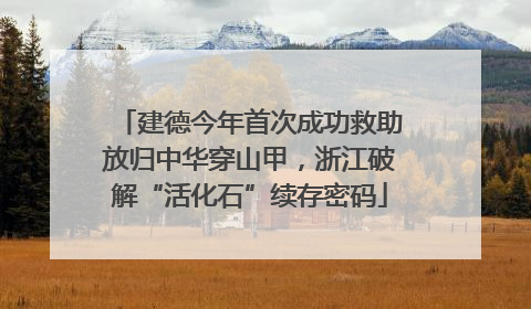 建德今年首次成功救助放归中华穿山甲，浙江破解“活化石”续存密码