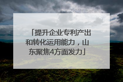 提升企业专利产出和转化运用能力，山东聚焦4方面发力