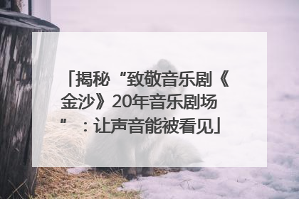 揭秘“致敬音乐剧《金沙》20年音乐剧场”：让声音能被看见