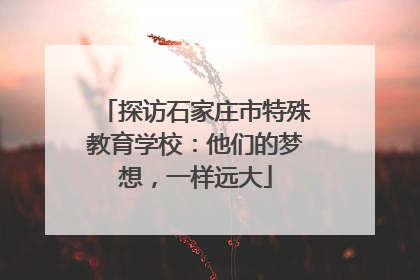 探访石家庄市特殊教育学校：他们的梦想，一样远大