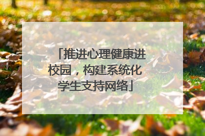 推进心理健康进校园，构建系统化学生支持网络