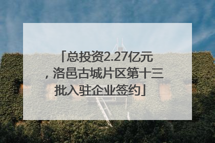 总投资2.27亿元，洛邑古城片区第十三批入驻企业签约