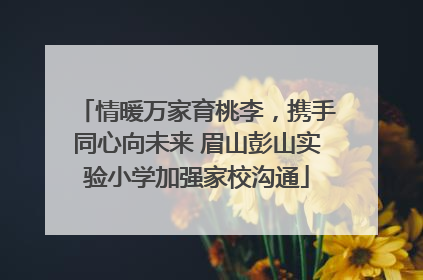 情暖万家育桃李，携手同心向未来 眉山彭山实验小学加强家校沟通