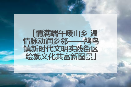 情满端午暖山乡 温情脉动润乡邻——鸬鸟镇新时代文明实践街区绘就文化共富新图景