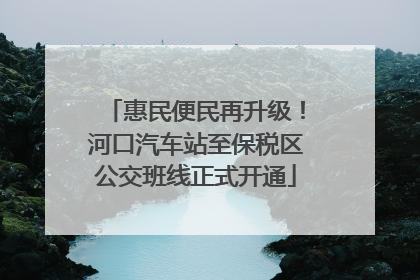 惠民便民再升级！河口汽车站至保税区公交班线正式开通