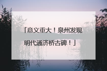 意义重大！泉州发现明代通济桥古碑！