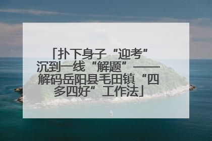 扑下身子“迎考” 沉到一线“解题”——解码岳阳县毛田镇“四多四好”工作法