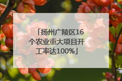 扬州广陵区16个农业重大项目开工率达100%