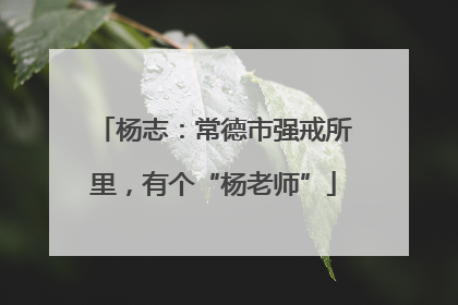 杨志：常德市强戒所里，有个“杨老师”