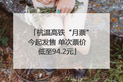 杭温高铁“月票”今起发售 单次票价低至94.2元