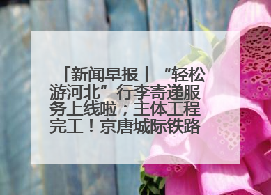 新闻早报丨“轻松游河北”行李寄递服务上线啦；主体工程完工！京唐城际铁路最新进展 >>