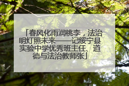 春风化雨润桃李，法治明灯照未来——记绥宁县实验中学优秀班主任、道德与法治教师张