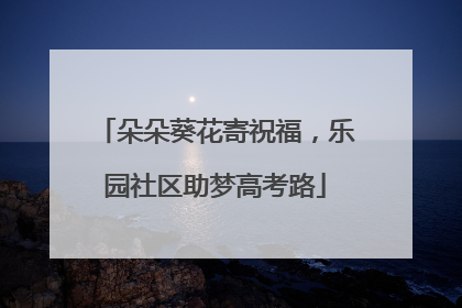 朵朵葵花寄祝福，乐园社区助梦高考路
