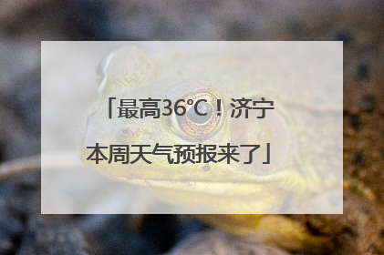 最高36℃！济宁本周天气预报来了