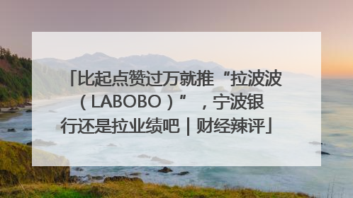 比起点赞过万就推“拉波波（LABOBO）”，宁波银行还是拉业绩吧｜财经辣评