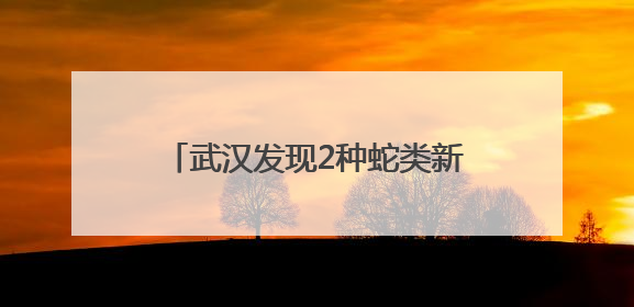 武汉发现2种蛇类新记录种，均为无毒蛇