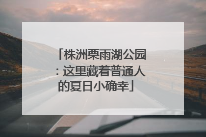 株洲栗雨湖公园：这里藏着普通人的夏日小确幸