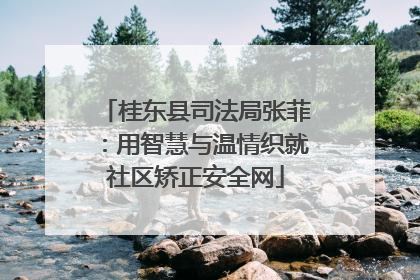 桂东县司法局张菲：用智慧与温情织就社区矫正安全网